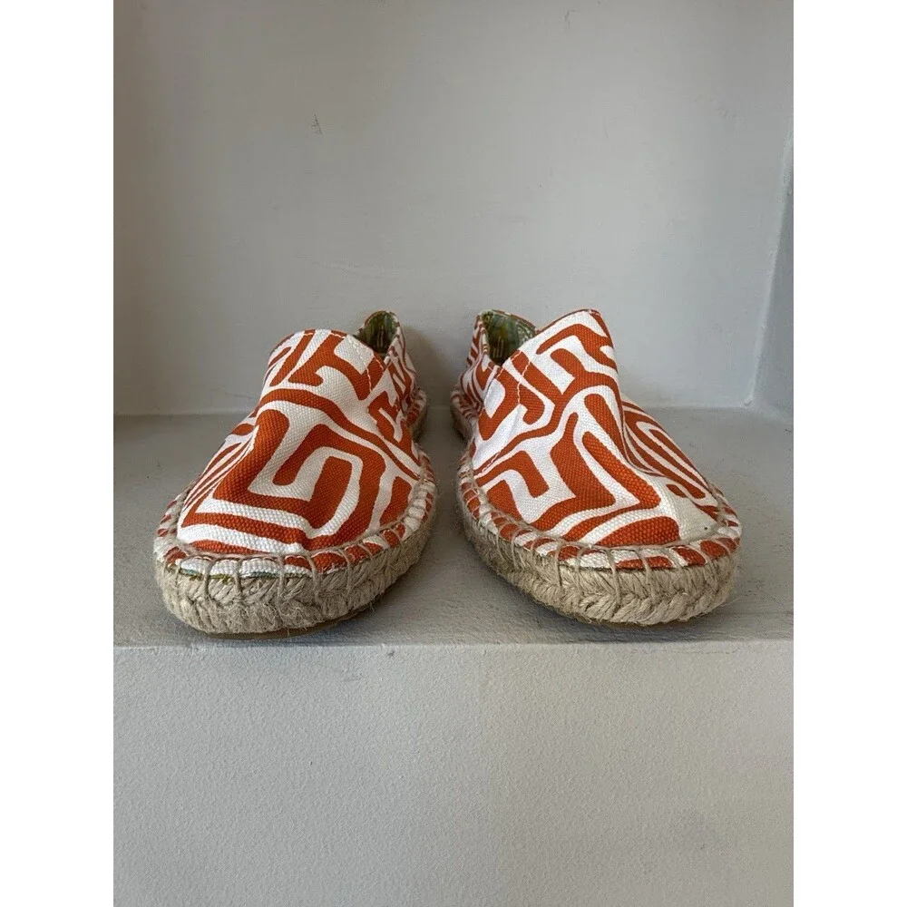 Ubuntu Life Handmade Orange And White Checkerboard Afridrilles Sz 7.5 Espadrille